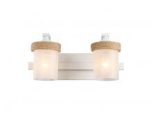  1048-BA2 NWT-CS - Chatham 2-Light Vanity Light in Natural White with Clear Sandblasted Glass